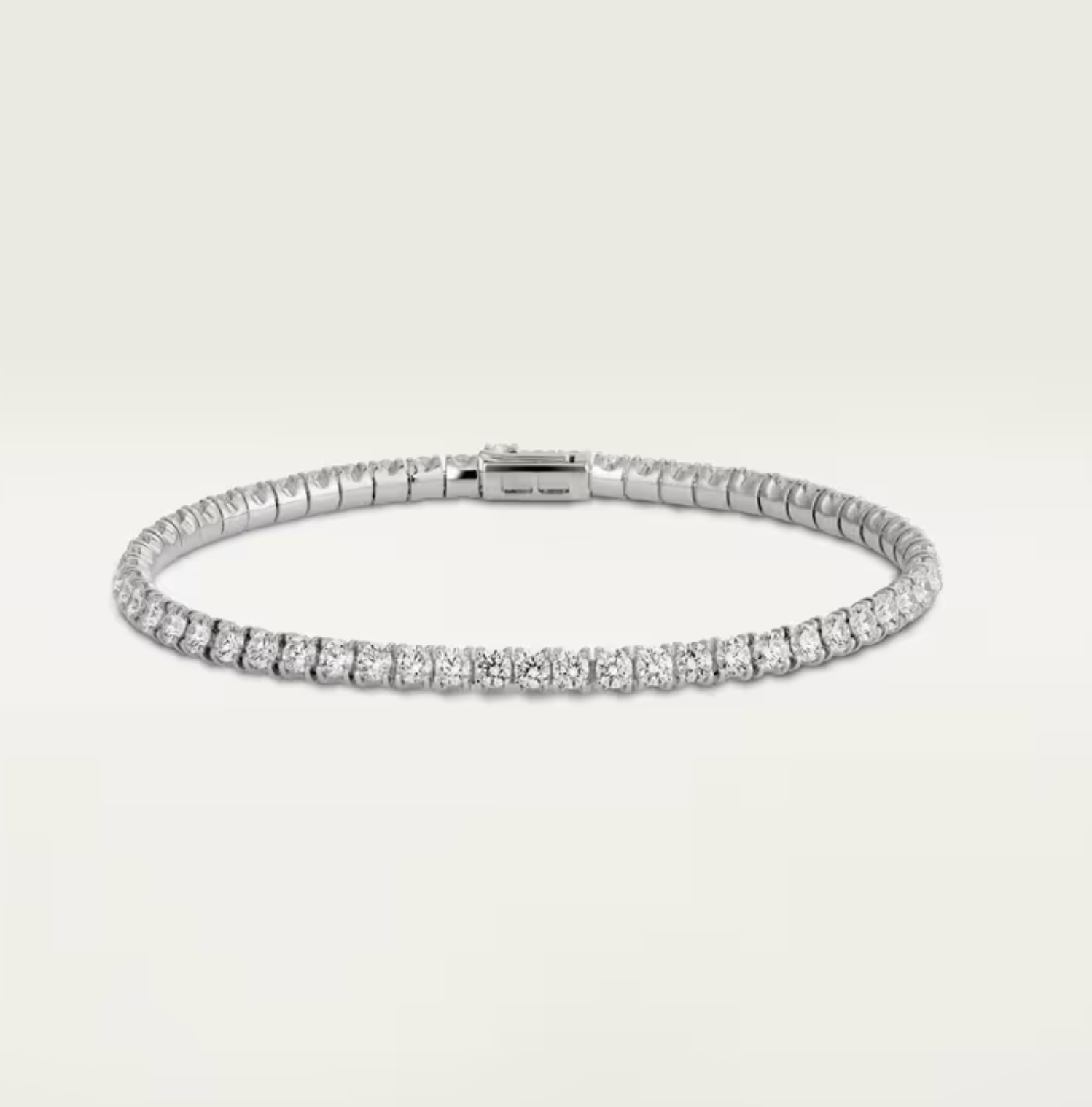 Essential Line diamond bracelet on a soft ivory background